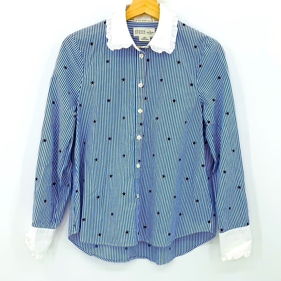 Kate Spade Twinkle Star Stripe Ruffle Button Front - Picture 2 of 10